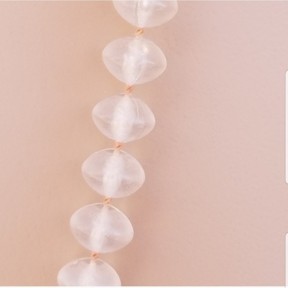 VINTAGE SEMI TRANSPARENT RONDELLE BEAD STYLE NECKLACE - Picture 4 of 4